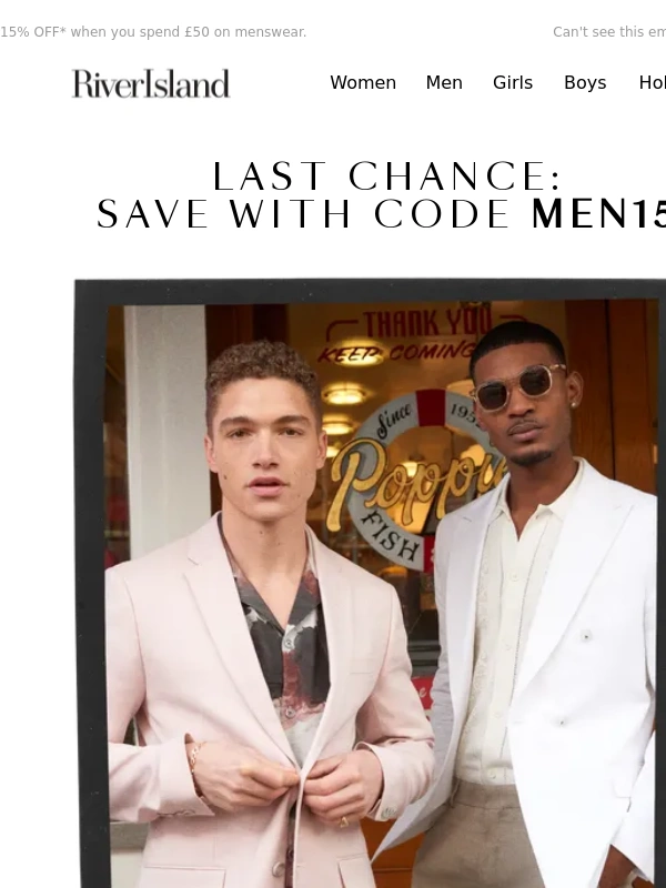 River Island - Last chance to save on his spring looks