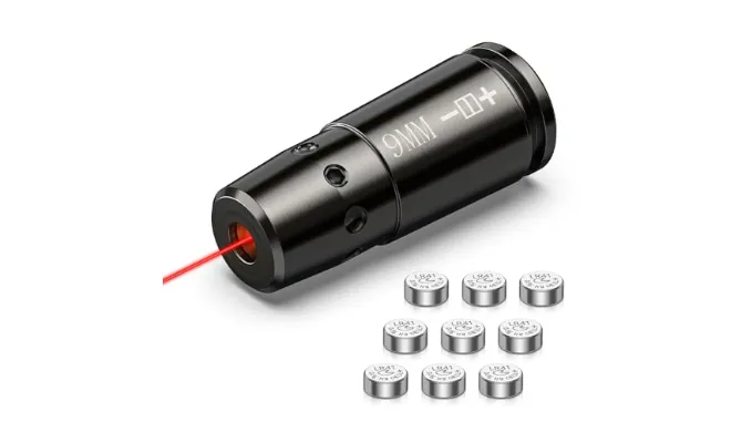 MidTen Bore Sight Laser 223 5.56mm/ 9mm Laser Bore Sight with Extra Batteries