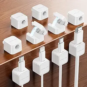 10-Pack MRGLAS Cord Organizer Magnetic Cable Clips (2025 Upgraded)