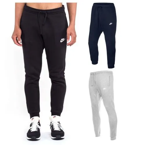 Nike Mens Sweatpants Athletic Wear Ribbed Cuff Drawstring Fitness Fleece Jogger