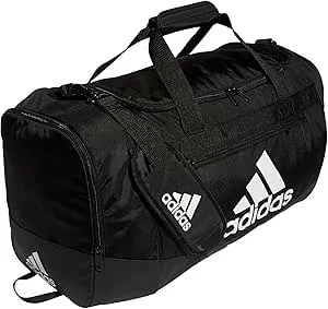 adidas Unisex Defender 4.0 Gym Duffel Bag for Men and Women, Black/White, Medium (66L)