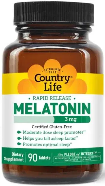 Country Life Melatonin 3mg Tablets 90 Count