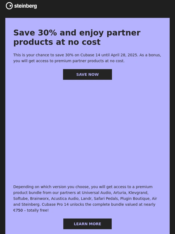Steinberg - Our Big Cubase Sale Starts Now!