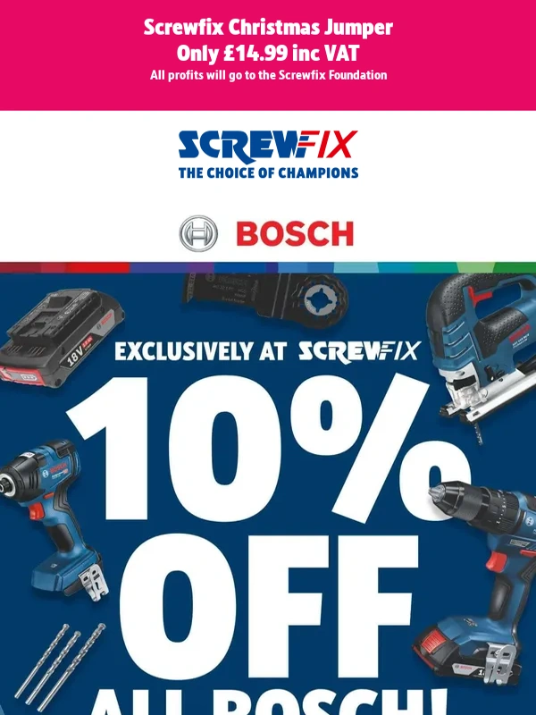 Screwfix - 10% OFF ALL BOSCH