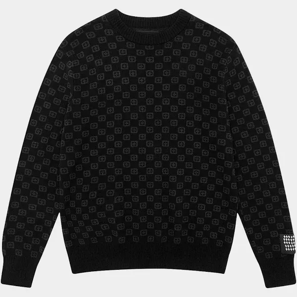 KSUBI Men's Box Knit Crewneck Sweater