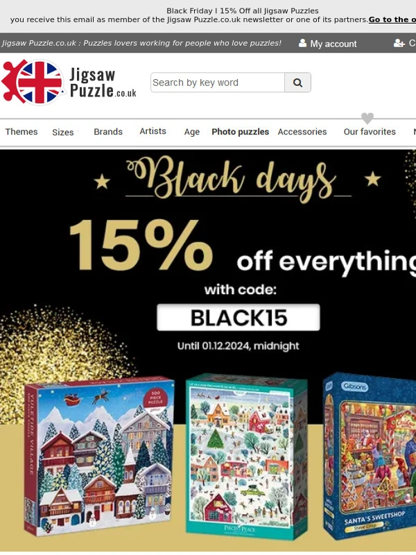 Jigsaw Puzzle - Black Friday l 15% Off all Jigsaw Puzzles