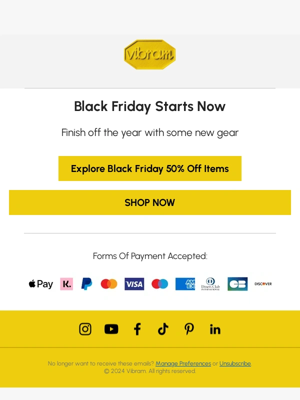 Vibram - Black Friday Starts NOW ✨