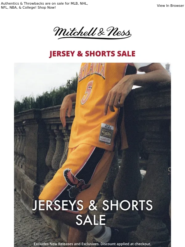 Mitchell & Ness - 35% Off Jerseys & Shorts Sale! NBA,NFL & More!
