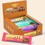 Misfits Vegan Protein Bar, Best Sellers Variety Pack, Plant Based Protein Bars, High Protein Snacks with 15g Per Bar, Low Sugar, Low Carb, Dairy Free, High Fiber, Non GMO, Mixed Flavors 12 Pack
