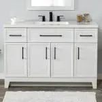 Style Selections Potter 48-in True White Single sink Bathroom Vanity with White Cultured marble Top