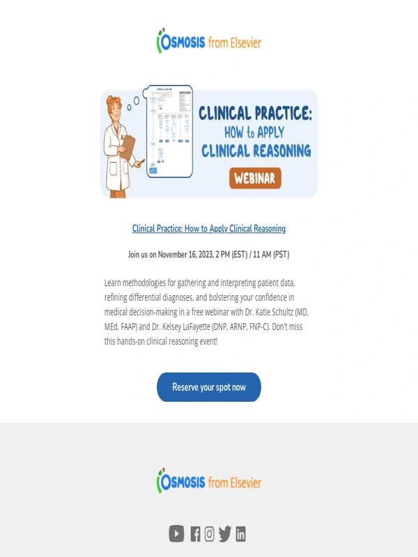 Osmosis - Free webinar TODAY: How to Apply Clinical Reasoning