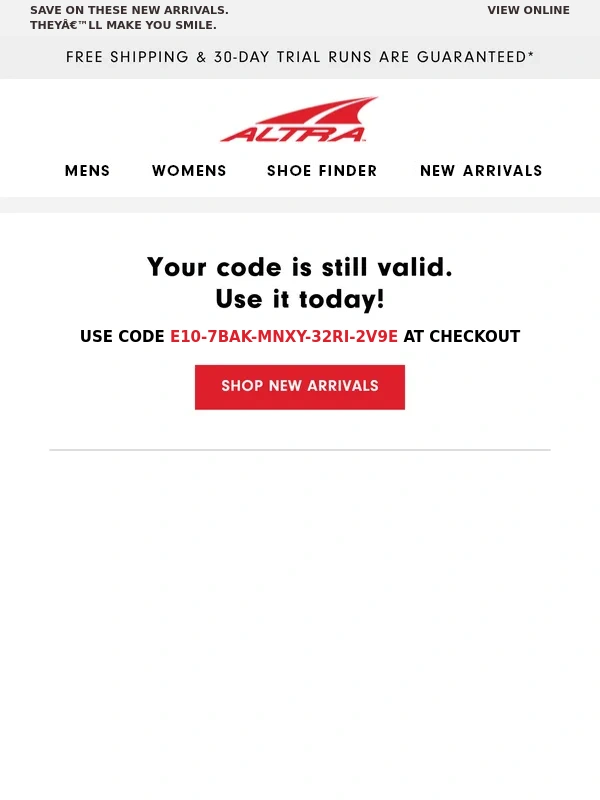 Altra Running - Hey,remember that 10% off code? You can still use it!