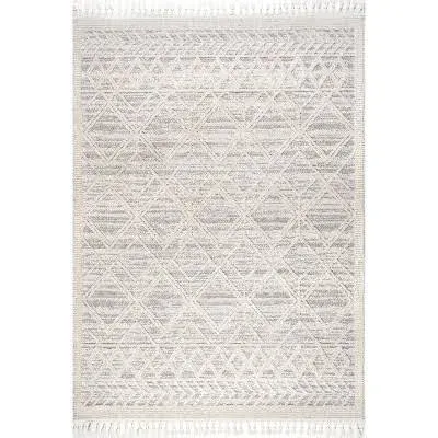 Nuloom - Ansley Moroccan Lattice Tassel Indoor Area Rug, Indoor