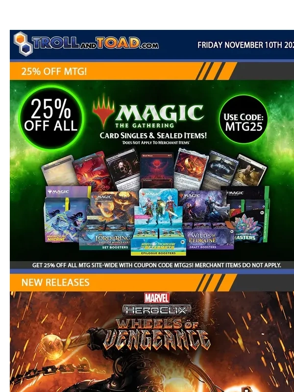 Troll And Toad - 25% Off Magic the Gathering! Black Friday Sale Launches November 22nd