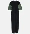 Cotton Jersey Midi Dress In Blue