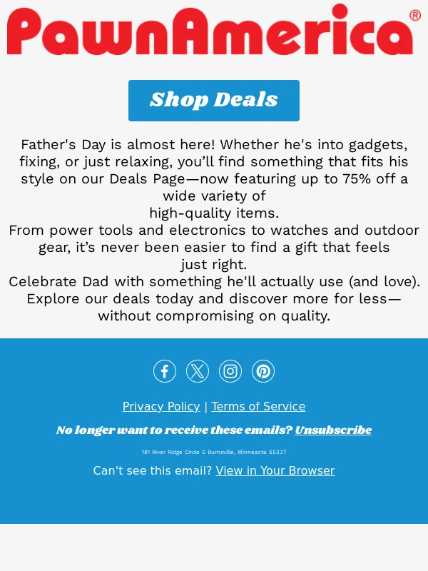 Pawn America - Exclusive deals for dad up to 75% off