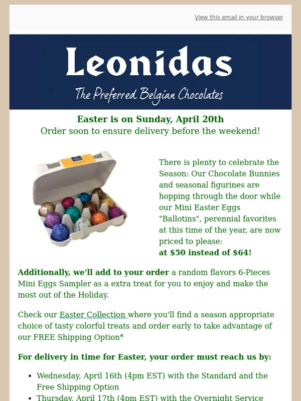 Leonidas - Easter in next Sunday