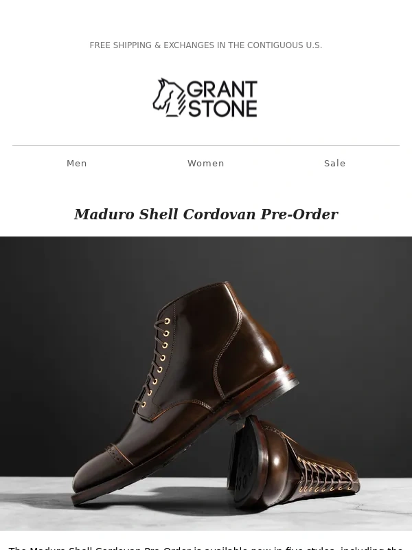 Grant Stone - Maduro Shell Cordovan Pre-Order Now Live