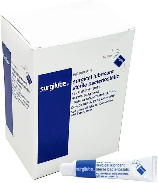 Surgilube Lubricating Jelly - Carbomer Free, 2-Ounce Tube Box/12