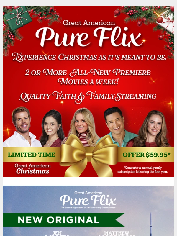 Pure Flix - ?Best Annual Price: $59.95 - LAST CHANCE!