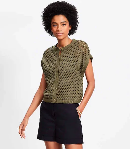 Loft Women's Textured Wedge Cardigan Sweater