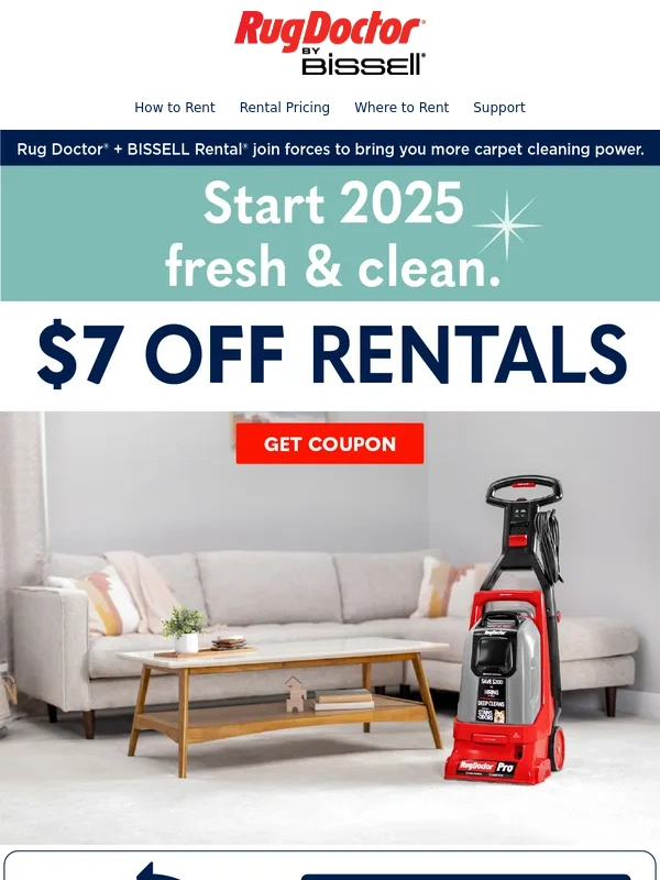 Rug Doctor - ? New Year Savings: $7 Off Carpet Cleaner Rentals! ?