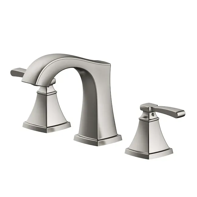 allen + roth Chesler Brush nickel Widespread 2-handle WaterSense Mid-arc Residential Handle Bathroom Sink Faucet with Drain