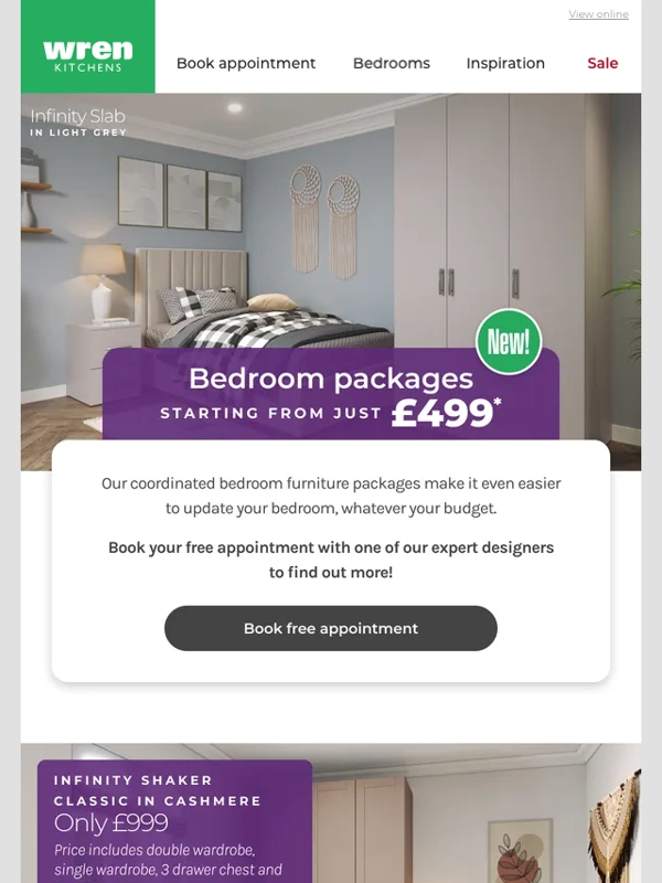 Wren Kitchens - Bedroom packages starting from just £499
