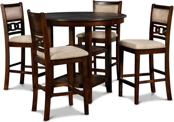 New Classic Furniture Gia 5 Piece Round Counter Dining Set
