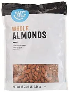 [S&S] $8.74*: 48-Oz Happy Belly Whole Raw Almonds Resealable Bag at Amazon