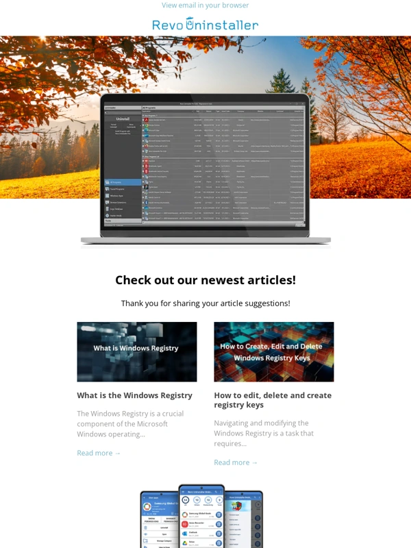 Revo Uninstaller - Monthly Newsletter by Revo Uninstaller