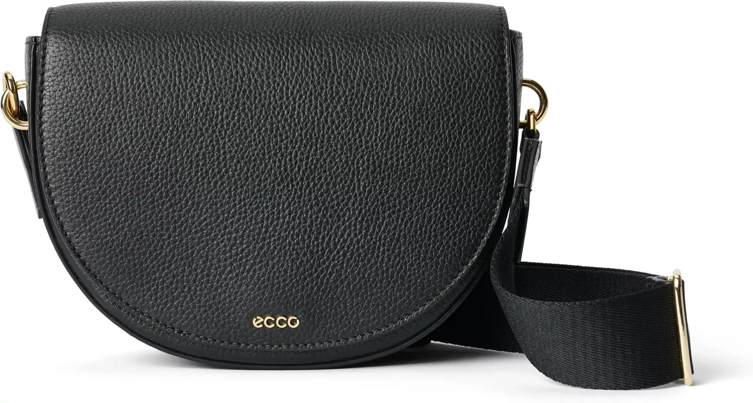 ECCO Saddle Pebbled - Leather Saddle Bag - Black