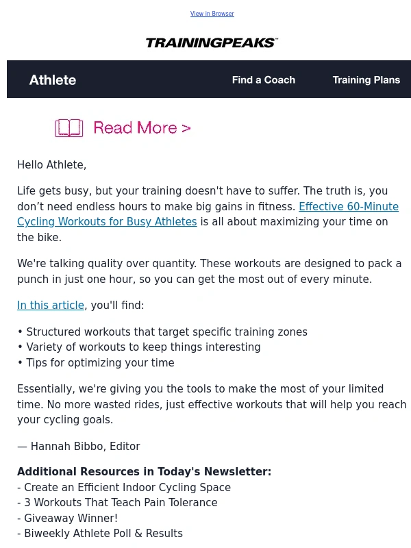 TrainingPeaks - ⏰ Pressed for Time? Try These Efficient Workouts