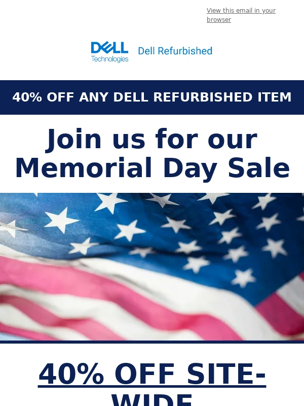 Dell Refurbished - Site-wide ?? Memorial Day Sale