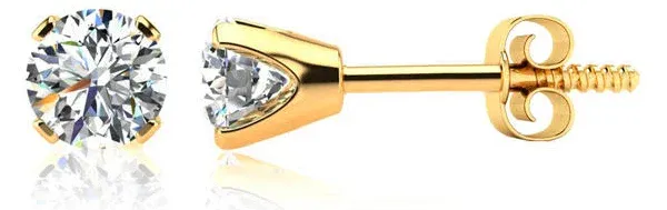 1.10 Carat Natural Colorless Diamond Stud Earrings in 14K Gold by SuperJeweler