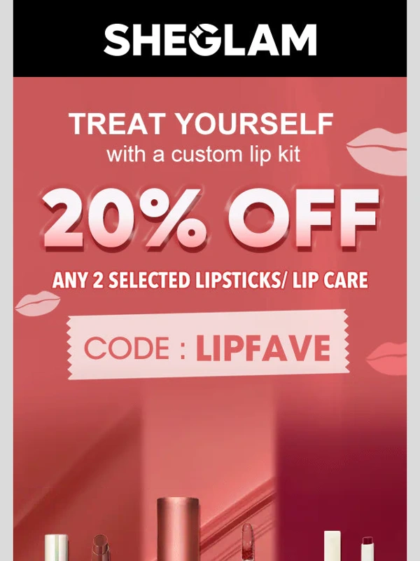 SHEGLAM - LIP FEST | 20% OFF custom lip kits ??