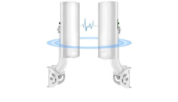 Point to Point Wireless Bridge Gigabit with Mount,5.8G 1-Pair with 16dBi-Antenna 2.5 Mile Working Range 433Mbps RJ45 LAN 24V PoE Injector for House to Second Building Shop Barn Garage
