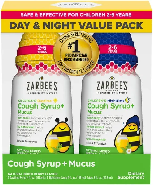 zarbee's Children's Cough Syrup + Mucus Day & Night Value Pack