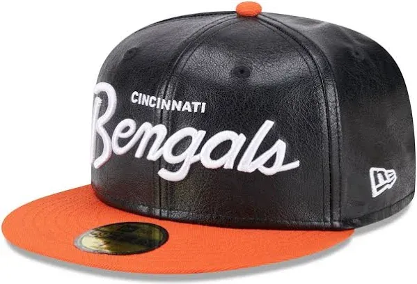 New Era Cincinnati Bengals Faux Leather Crown Fitted Hat
