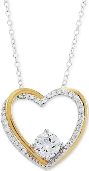 Macy's Women's Birthstone Gemstone & Diamond Accent Heart 18" Pendant Necklace