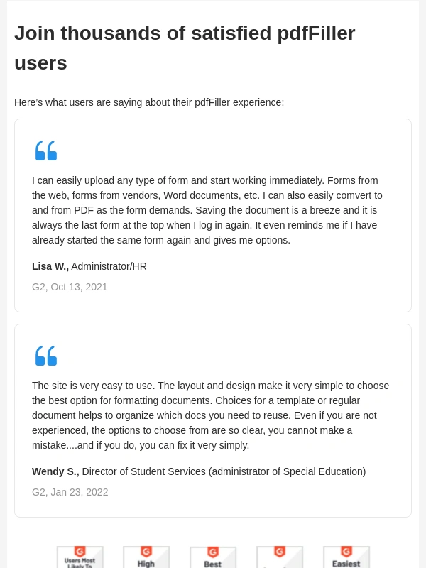 PDFfiller - That’s why our users love pdfFiller