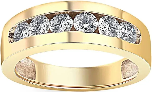 Mens Pompeii3 1ct Diamond Channel Set Ring 14k Yellow Gold