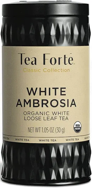 Tea Forte Organic White Ambrosia Loose Leaf Tea Canister
