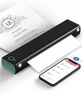 Phomemo Portable Thermal Printer, M08F Bluetooth Thermal Printer Support for 8.5″x11″ US Letter, Small Inkless Printer Compatible with iOS, Android, Laptop for Car, Office, Home
