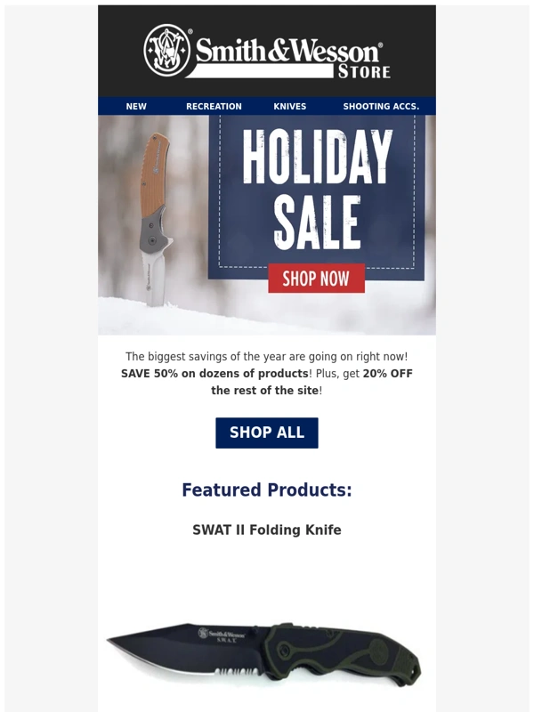 Smith & Wesson - ? 50% OFF Smith & Wesson Gear!