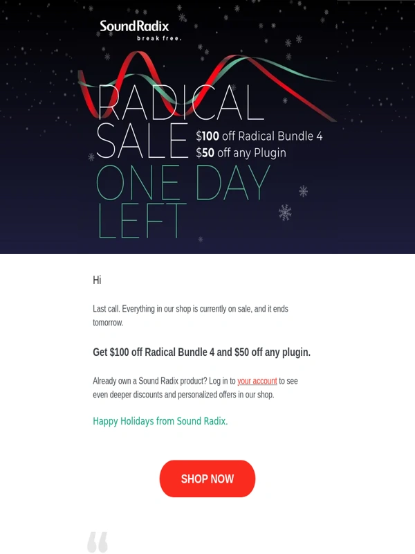 Sound Radix - Radical Sale ends tomorrow