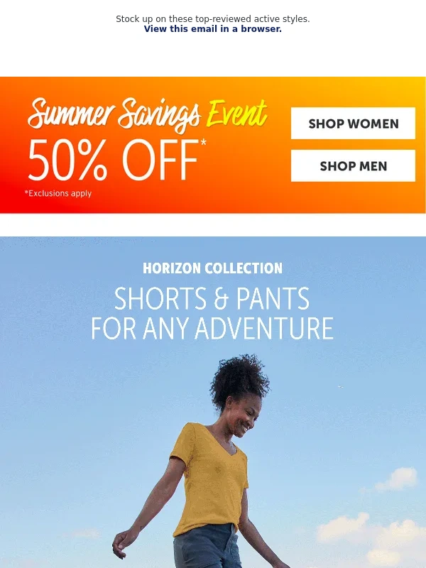 Eddie Bauer - 50% Off HORIZON Shorts & Pants!