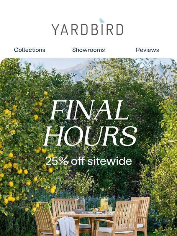 Yardbird - 25% off sitewide ends tonight