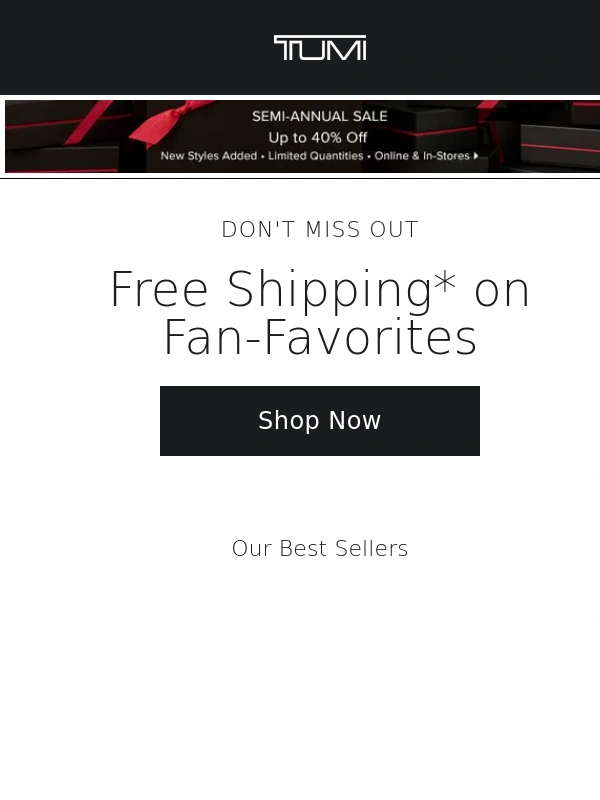 Tumi - Complimentary Shipping On The Items You Viewed