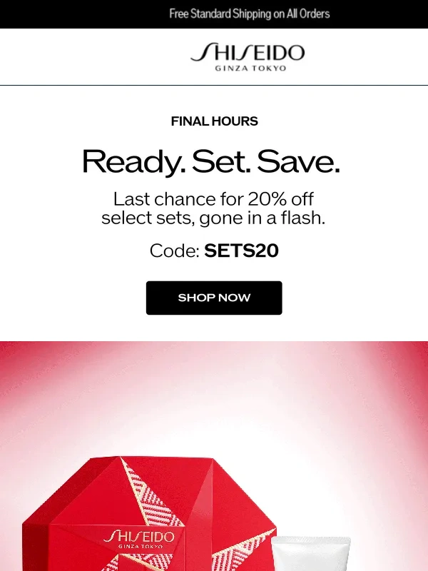 Shiseido - 20% Off Your Fave Sets Ends Tonight ⏰